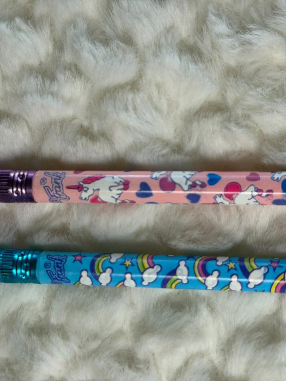 Vintage Lisa Frank Unicorn & Rainbows Stationary Paper and Pencils, unsharpened